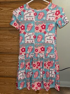 Weiwei Girls Inspired Patterned Short Sleeve Dress